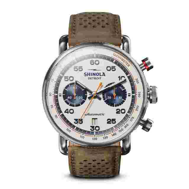 Shinola
                           
                                 44MM Limited Edition Canfield Speedway Brown Leather Watch S0120250982 Lap 05