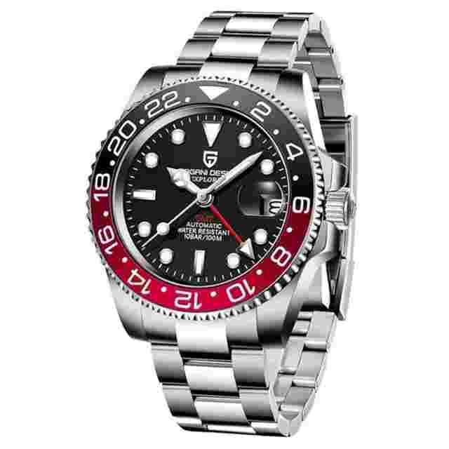 Pagani Design PD1662 Coke GMT Black Dial 100m WR Homage Watch 