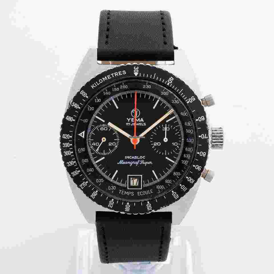Yema Meangraf Super manual winding chronograph circa 1970 panda