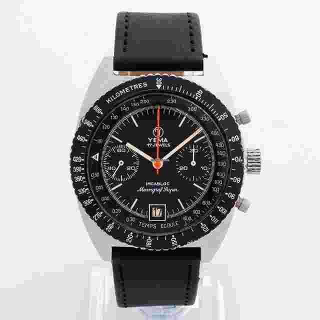Yema Meangraf Super manual winding chronograph circa 1970 panda
