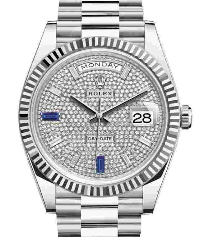 Rolex Day-Date 40
                           
                                 228236 40mm Platinum Bracelet Pave Dial Unworn 2023