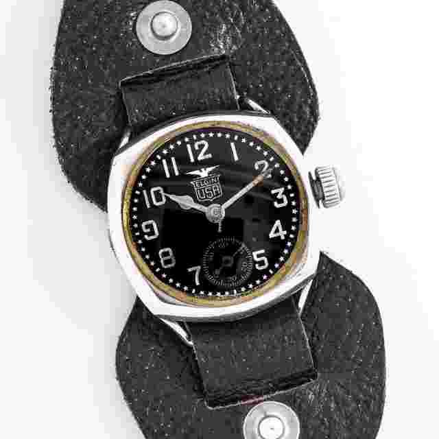 Elgin
                           
                                 1919 Vintage Elgin Post-WWI Era Military Star Dial Watch in Nickel ( 14421)