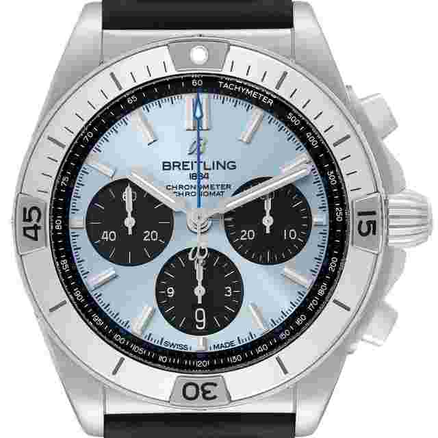 Breitling Chronomat
                           
                                 B01 Ice Blue Dial Steel Mens Watch PB0134 Box Card