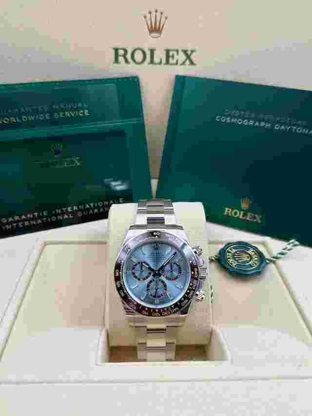 Rolex Daytona
                           
                                 Cosmograph Daytona Ice Blue Baguette Dial Platinum Bracelet 126506A Unworn 2024