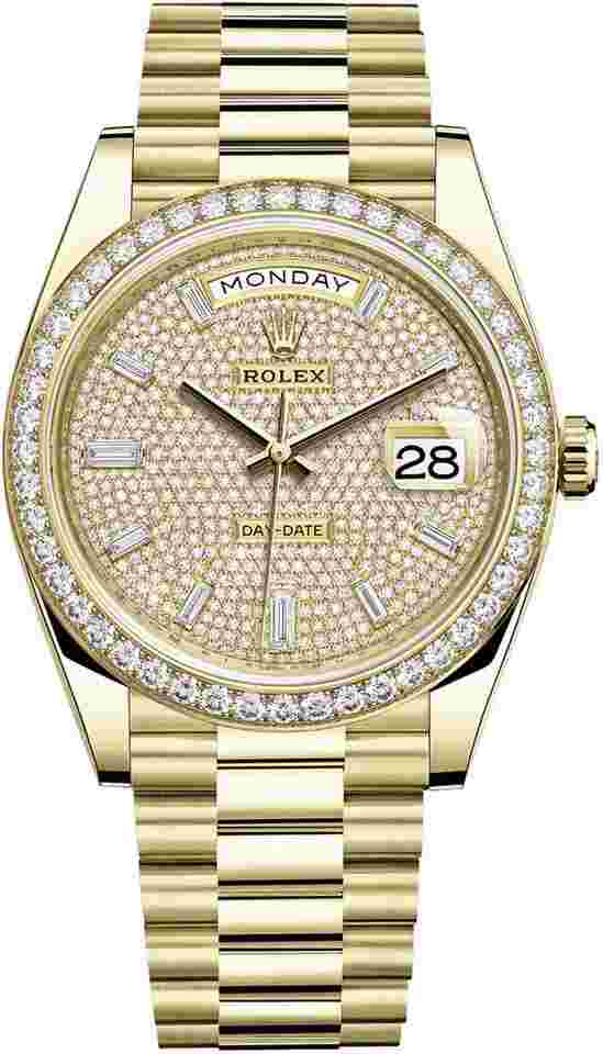 Rolex Day-Date 40
40mm White Gold 228348RBR Pave Baguette