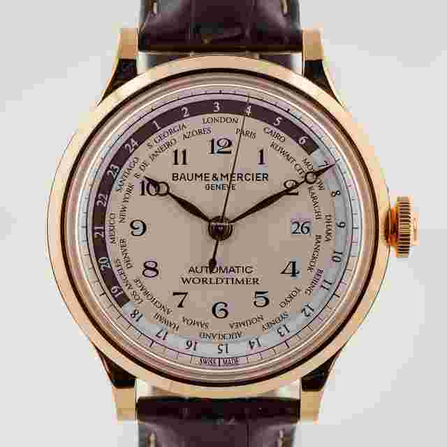 Baume & Mercier Capeland
                           
                                 Worldtimer Ref 10107 Men’s 18K Rose Gold Automatic Leather Band 2022