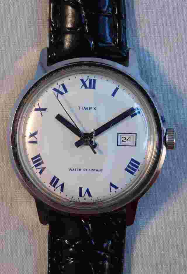 Timex
                           
                                 Marlin Date Circa 1974 Roman Numeral Dial Stainless Steel Mens Watch....33mm