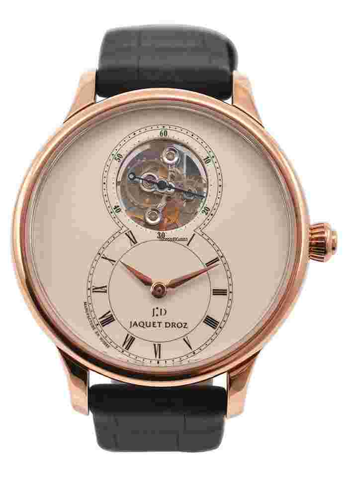 Jaquet-Droz Grande Seconde
                           
                                 Tourbillon in Rose Gold on Black Leather Strap with Ivory Enamel Dial