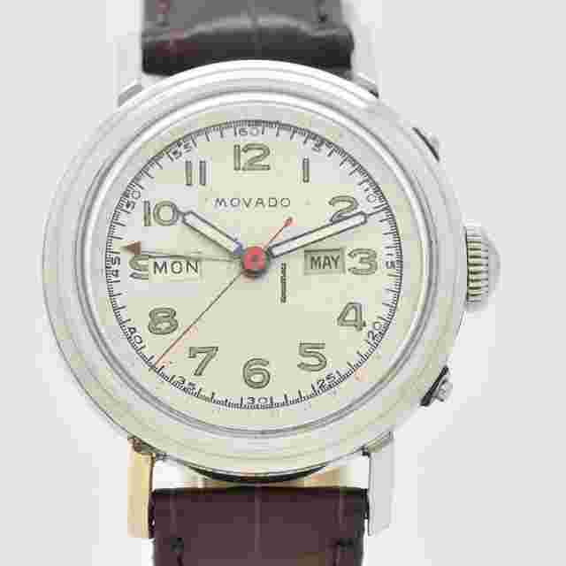 Movado
                           
                                 1950's Vintage Movado Triple Date Calendar Stainless Steel Watch ( 14478)