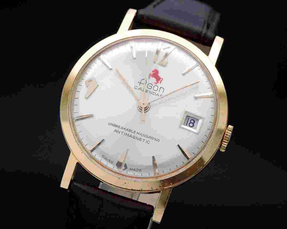 Agon New Old Stock 60's classic mechanical vintage rare indexes NOS SERVICED WARRANTY 