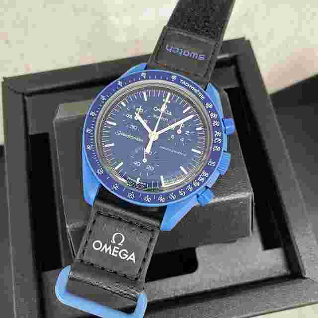 Swatch Moonswatch
                           
                                 NEW Moonswatch "Mission To Neptune" Swatch x Omega Navy Blue SO33N100