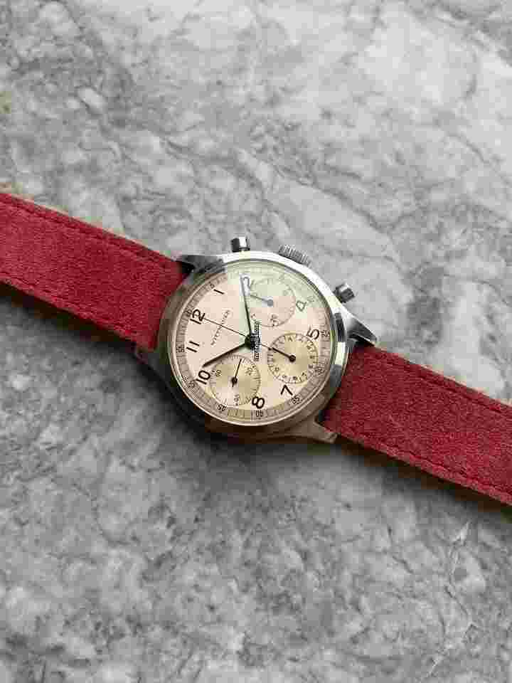 Wittnauer
                           
                                 Chronograph 60s Vintage Manual Wind White Dial Steel 38mm Case.
