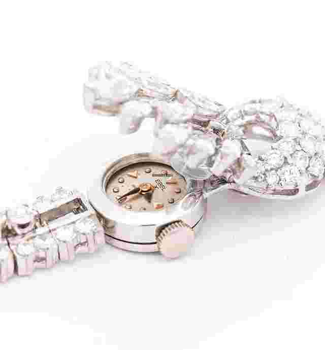 Ebel
                           
                                 Vintage Hidden Watch With 11 Carats in Multi-Cut Diamonds Set in Platinum