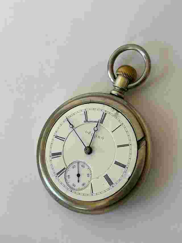 Elgin
                           
                                 Silveride Rail Road Antique Lever Set Pocket Watch Chronometer Made in USA