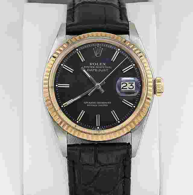 Rolex Datejust 36
                           
                                 ref. 1601 Steel/Gold 18K - Black Dial - Leather strap