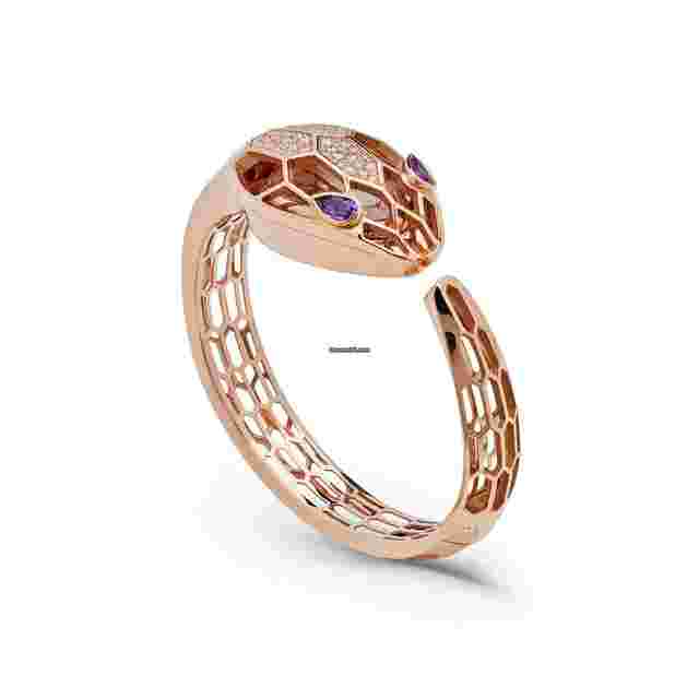 Bulgari Serpenti
                           
                                 Spiga Watch 102573 Rose Gold Diamond and Sapphire