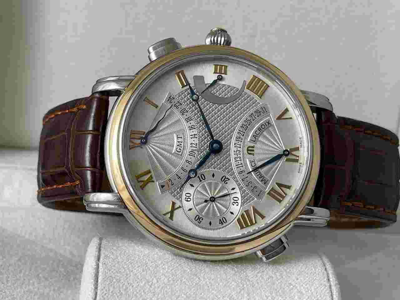 Maurice Lacroix Masterpiece
                           
                                 Double GMT Retrograde MP7018-PS101-110 43,5 mm