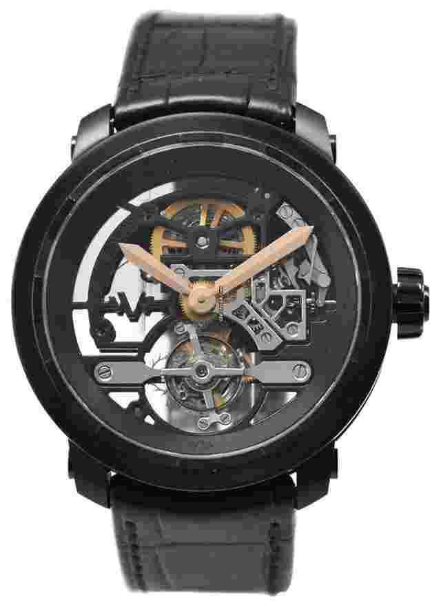 Dewitt Twenty-8-Eight
                           
                                 Skeleton Tourbillon in Black Titanium on Black Rubber Strap with Skeleton Dial