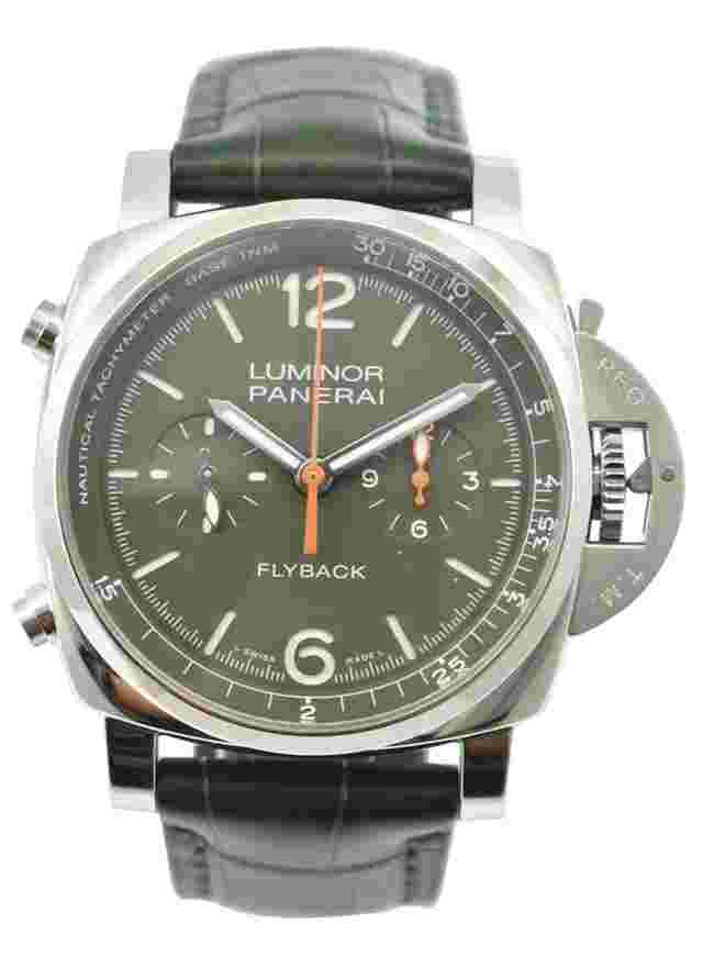 Panerai Luminor Marina Automatic
                           
                                 PAM 1296 - Luminor Chronograph Flyback Verde Militare in Stainless Steel on Green Leather Strap with Green Dial