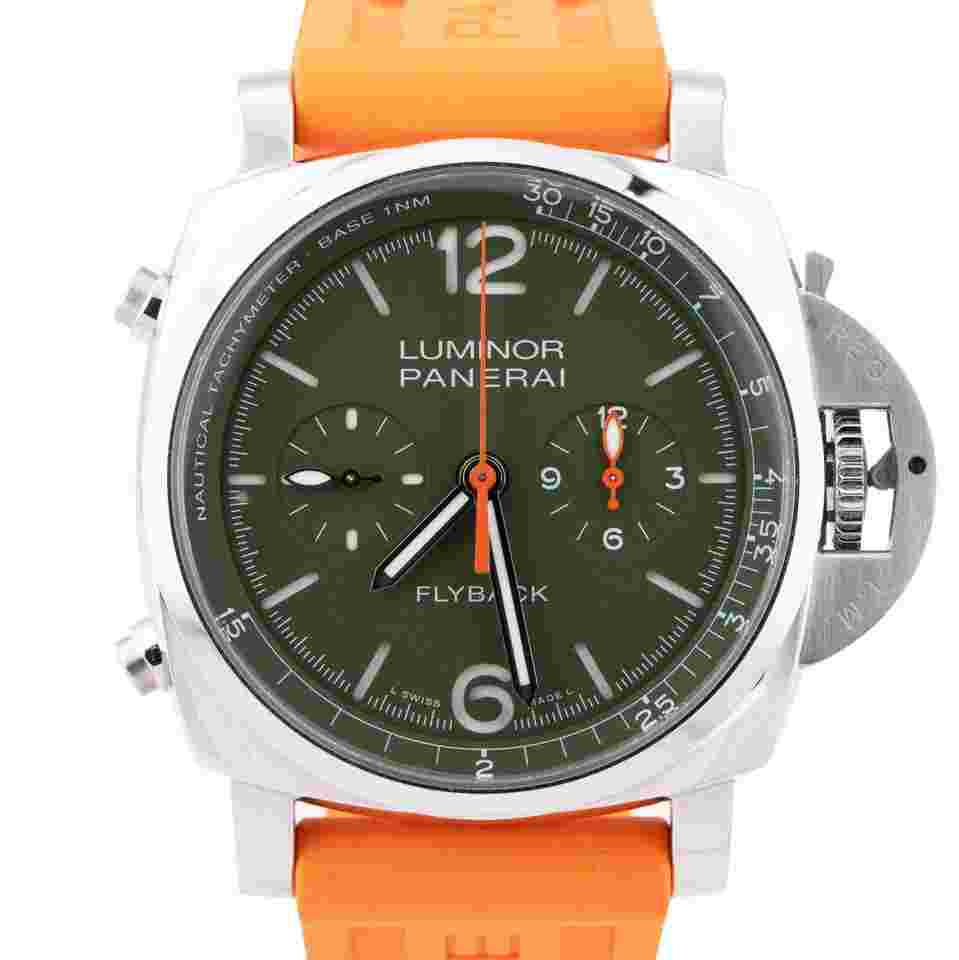 Panerai Luminor Marina Automatic
2022 Luminor Flyback Verde Militare PAPERS Steel 44mm Green PAM01296 B+P