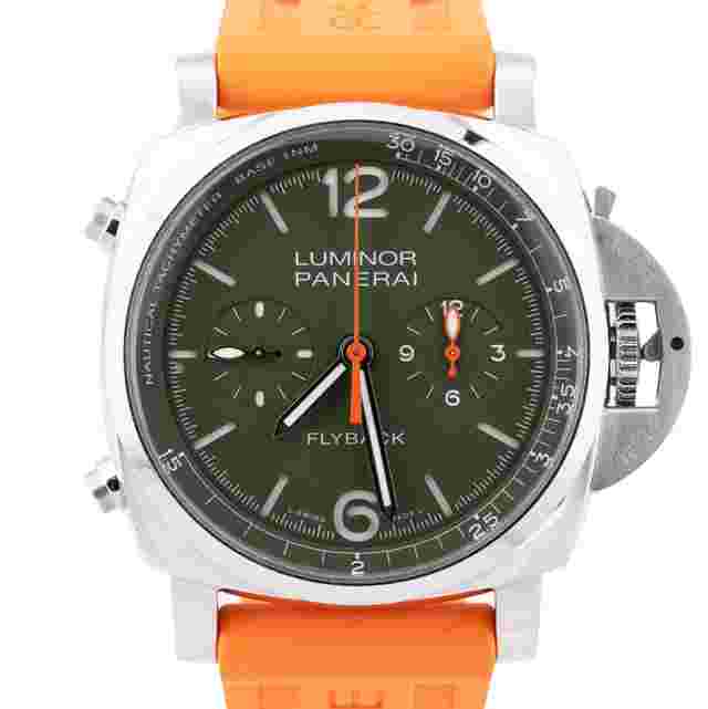 Panerai Luminor Marina Automatic
                           
                                 2022 Luminor Flyback Verde Militare PAPERS Steel 44mm Green PAM01296 B+P