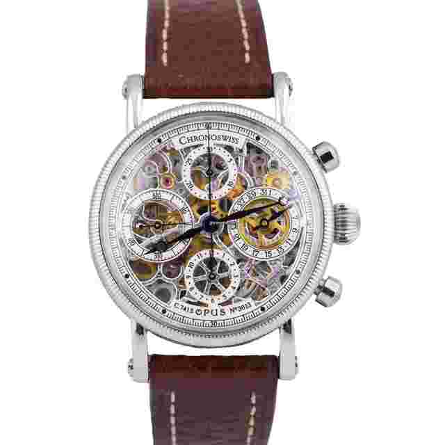 Chronoswiss Opus
                           
                                 SKELETON 38mm Chronograph Stainless Steel Leather CH 7523 Watch
