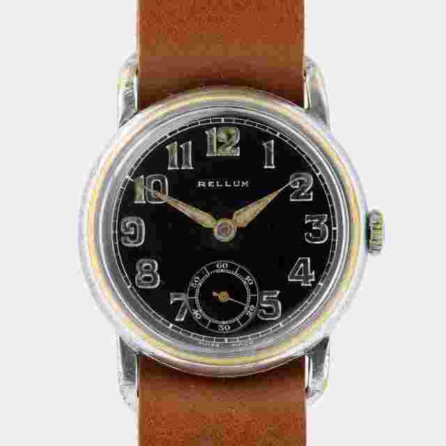 Rellum Military Vintage Watch WW2 Aviator watch 35 mm case