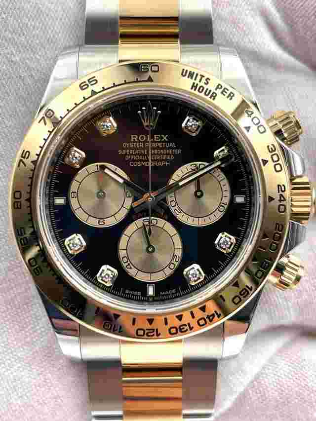 Rolex Daytona
                           
                                 Unworn Cosmograph Daytona Black Diamond Dial Two Tone Bracelet 126503 Box & Papers 2024