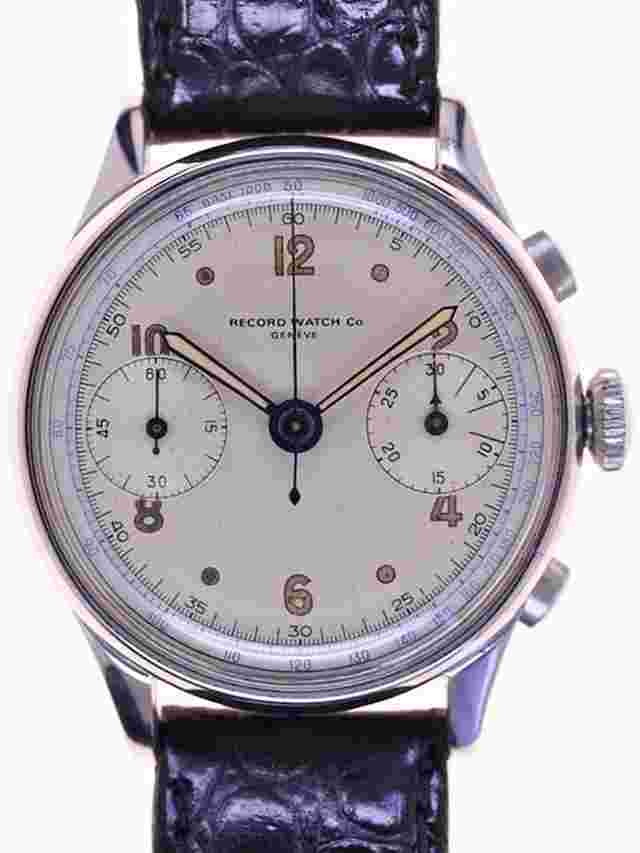 Record Valjoux 22 Stainless Steel 1950s