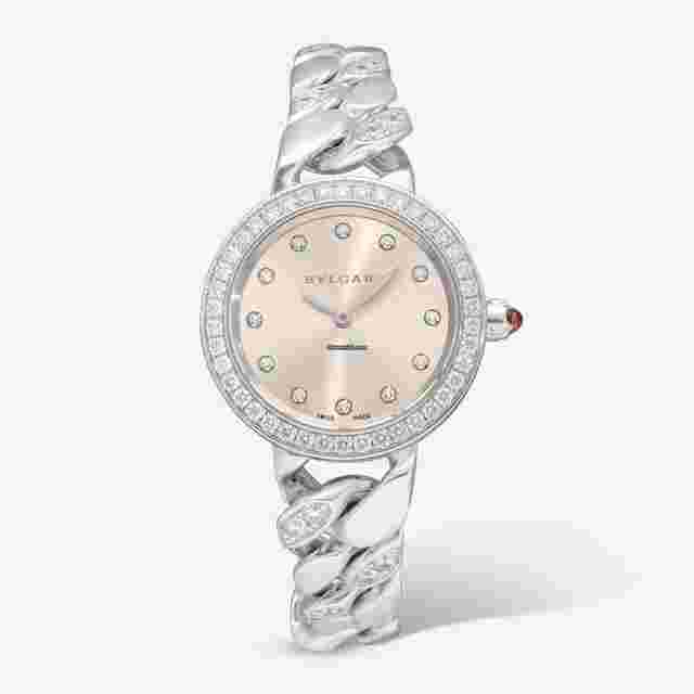 Bulgari
                           
                                 Catene 18K White Gold Silver Soleil Diamond Quartz Ladies Watch