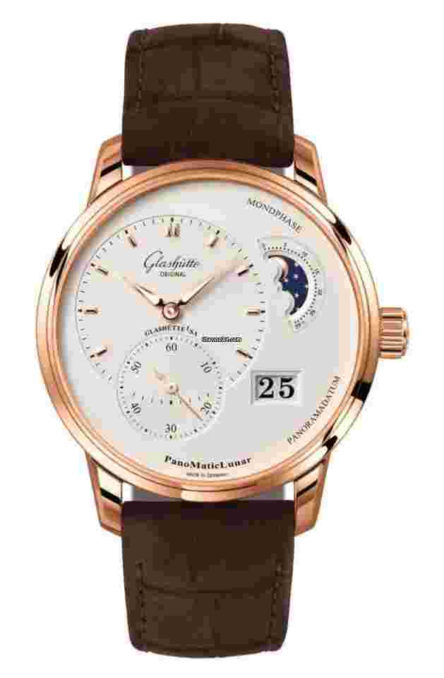 Glashütte Original PanoMaticLunar
                           
                                 40mm Red Gold Brown Alligator Men’s Watch 1-90-02-45-35-62