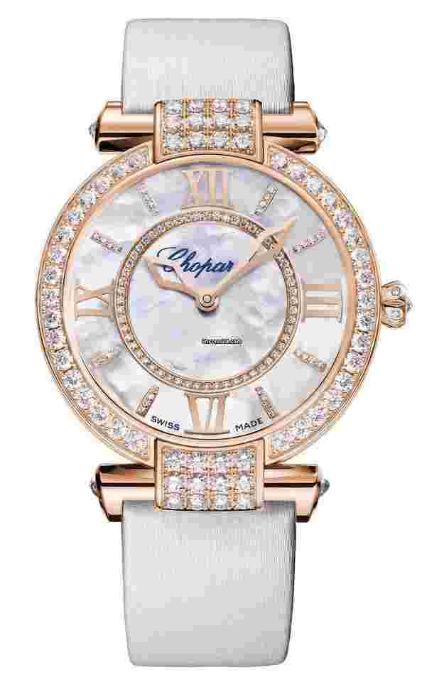 Chopard Imperiale
Joaillerie Rose Gold Diamond White Mother of Pearl Ladies Watch 384242-5005