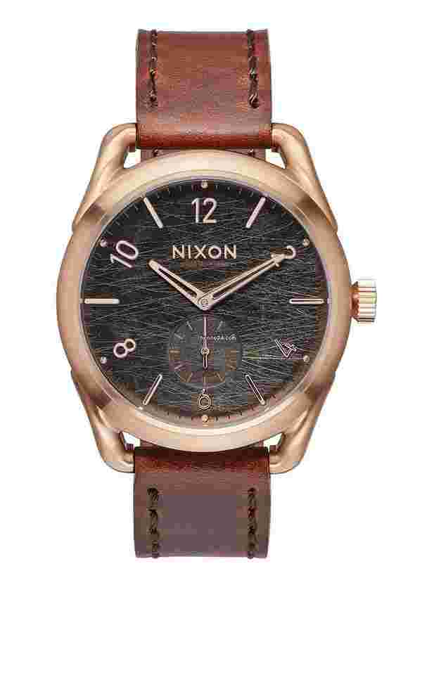 Nixon
                           
                                 C39 Rose Tone Brown Leather Strap Unisex Swiss Quartz Watch A4591890