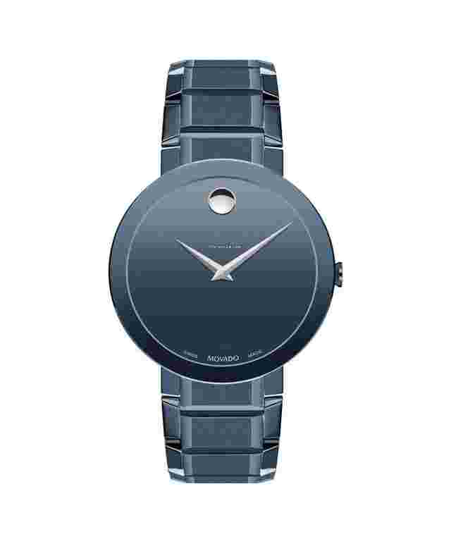 Movado Sapphire
                           
                                 Swiss Sapphire Blue PVD Stainless Steel Bracelet Watch 0607556