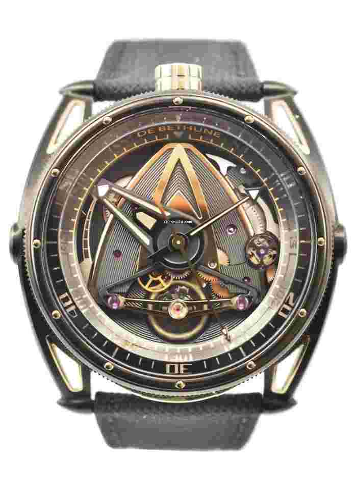 De Bethune DB28
                           
                                 GS Grand Bleu "John Player Special" in Zirconium Titanium and Stainless Steel on Black Fabric Strap with Openwork Dial