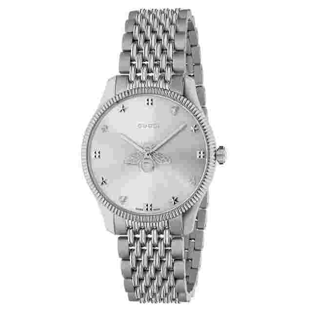 Gucci G-Timeless
                           
                                 Slim Silver Dial Stainless Steel Watch YA1264153