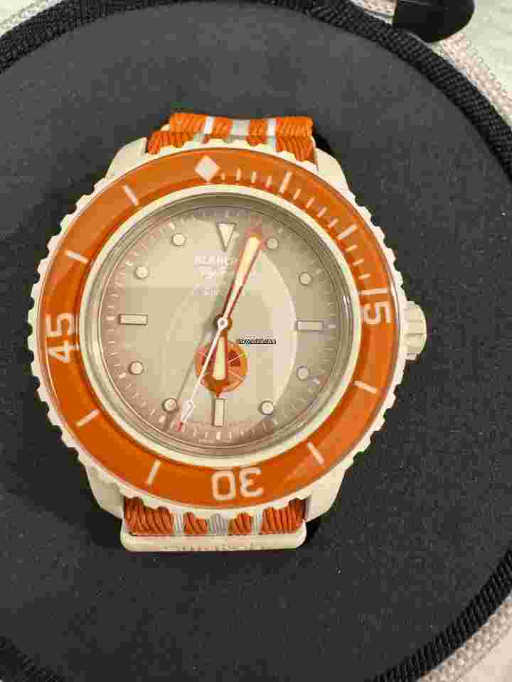 Swatch Scuba Fifty Fathoms
Blancpain X Swatch Scuba Fifty Fathoms “ARCTIC OCEAN” (ORANGE)