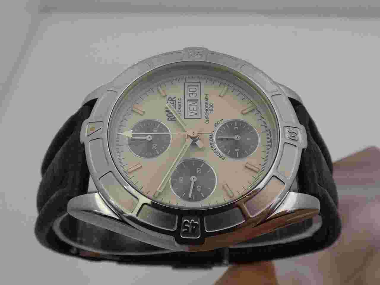 Roamer Chronograph Day-Date BOX & PAPERS Automatic Steel Years '90s