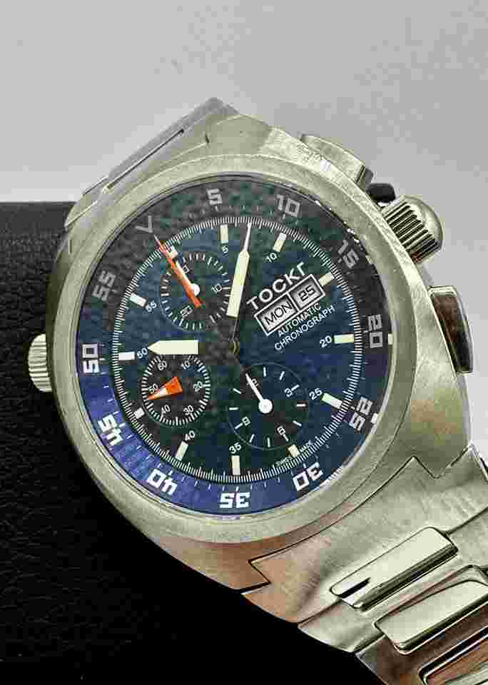 TOCKR Blue Limited Edition Chronograph Swiss Valjoux 7750 Automatic 45mm