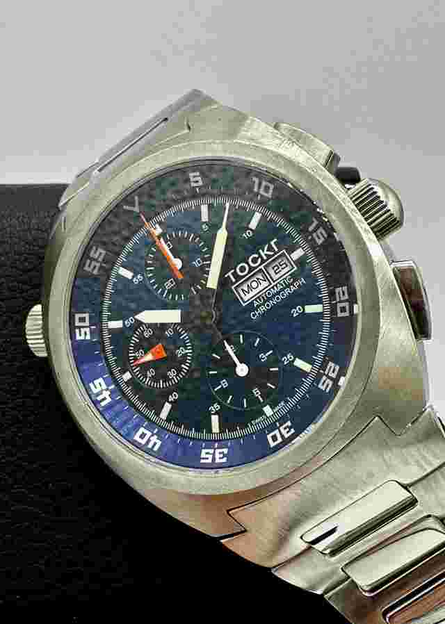 TOCKR Blue Limited Edition Chronograph Swiss Valjoux 7750 Automatic 45mm