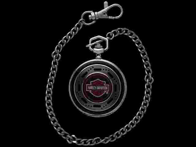 Franklin Mint Owned & Used By ZZ TOP'S Dusty Hill - Harley Davidson Chrome Pocket Watch 
