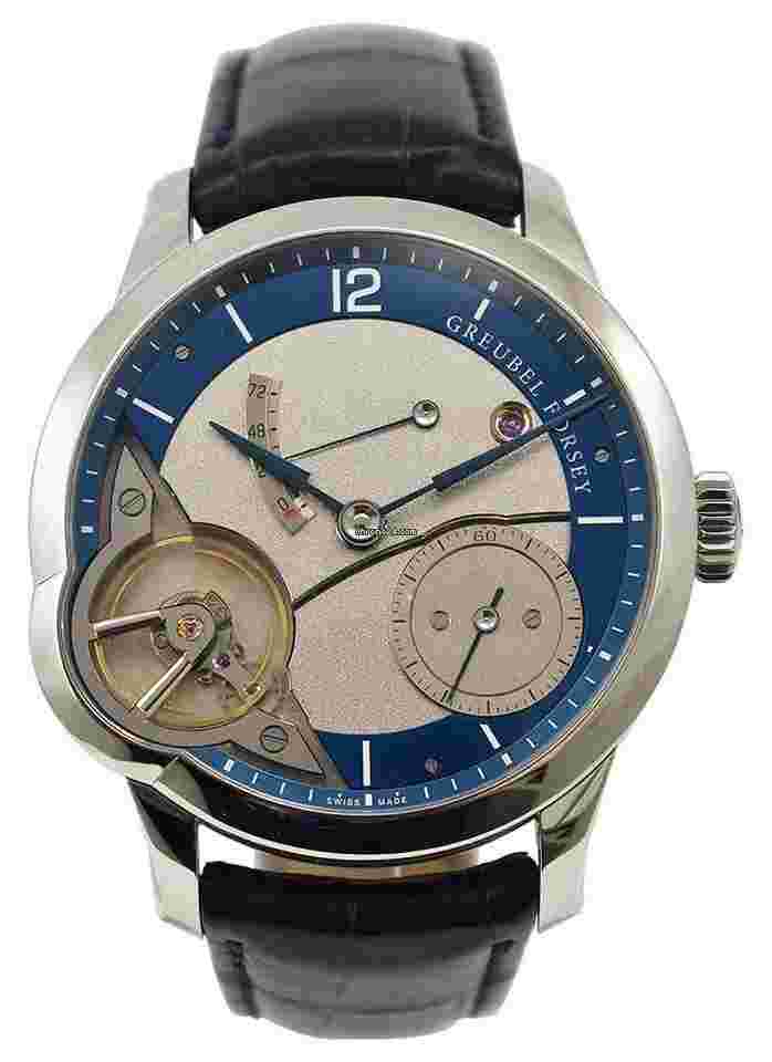 Greubel Forsey
                           
                                 Balancier Asymetrique in Stainless Steel - USA Exclusive on Blue Alligator Leather Strap with Silver and Blue Dial - Limited Edition of 11 Pieces