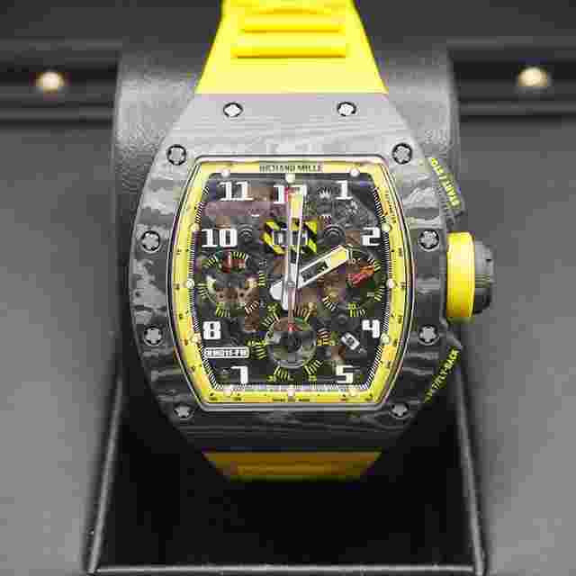 Richard Mille RM 011
                           
                                 Chronograph RM011-FM Carbon Yellow Storm 50mm Openworked Dial