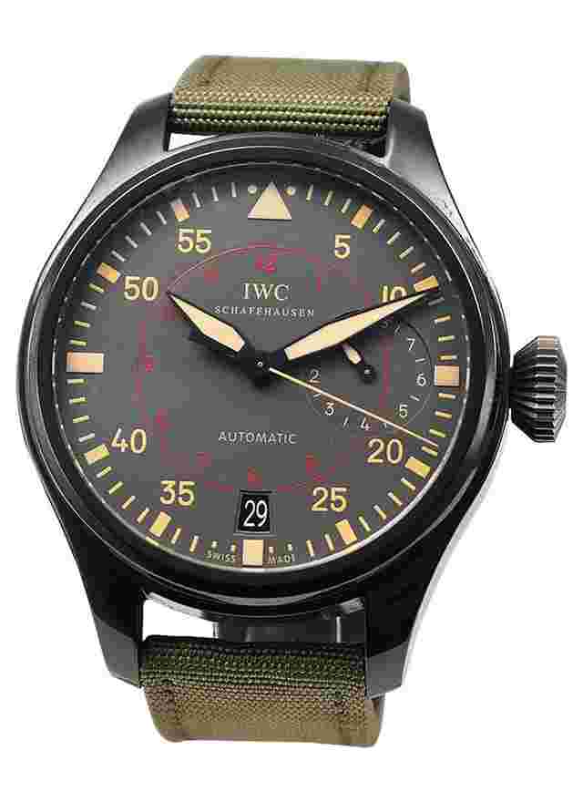 IWC Big Pilot Top Gun Miramar
                           
                                 in Black Ceramic on Green Fabric Strap with Anthracite Dial
