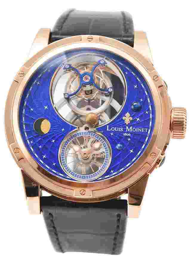 Louis Moinet
                           
                                 Space Mystery Satellite Tourbillon in Rose Gold - Limited Edition of 8 on Blue Alligator Leather Strap with Magic Blue Dial