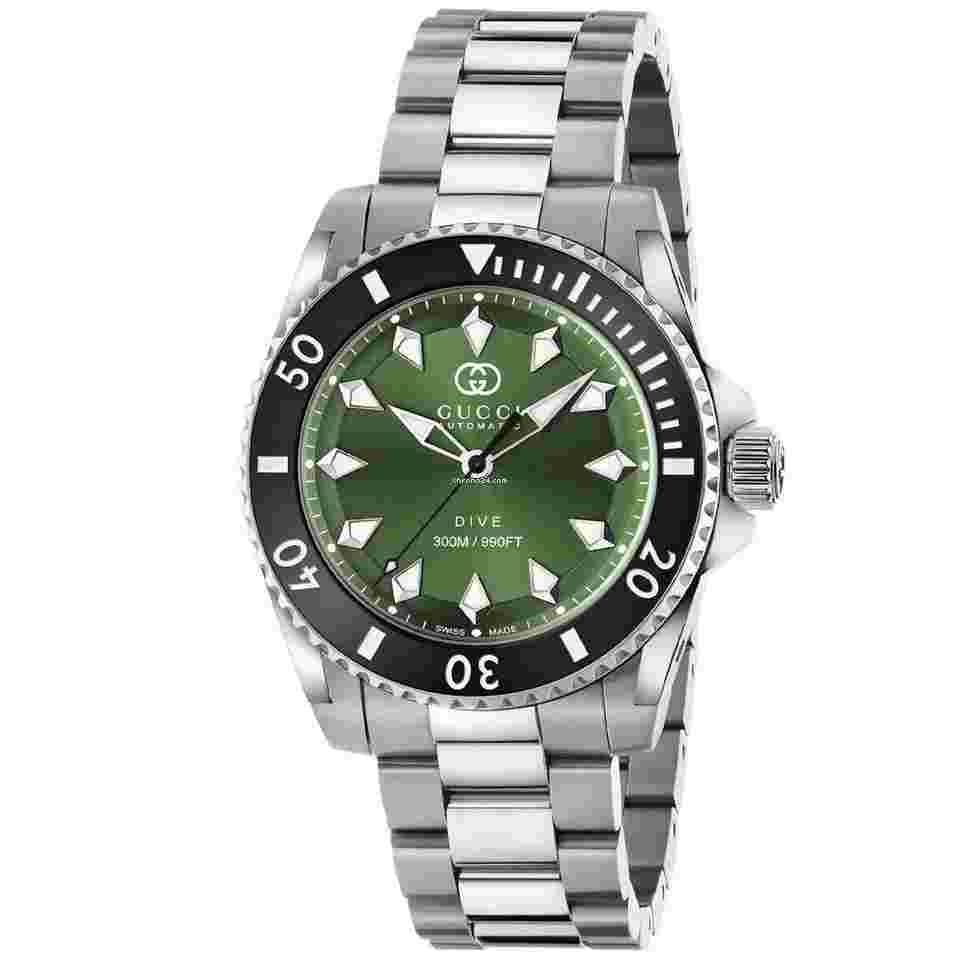 Gucci Dive
                           
                                 40 mm Stainless Steel 300 m Green Dial Ceramic Bezel YA136363