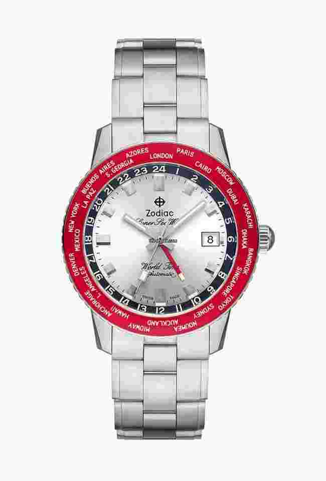 Zodiac Sea Wolf
                           
                                 ZO9410 Super Sea Wolf World Time GMT 40 mm Steel Automatic Men's Watch