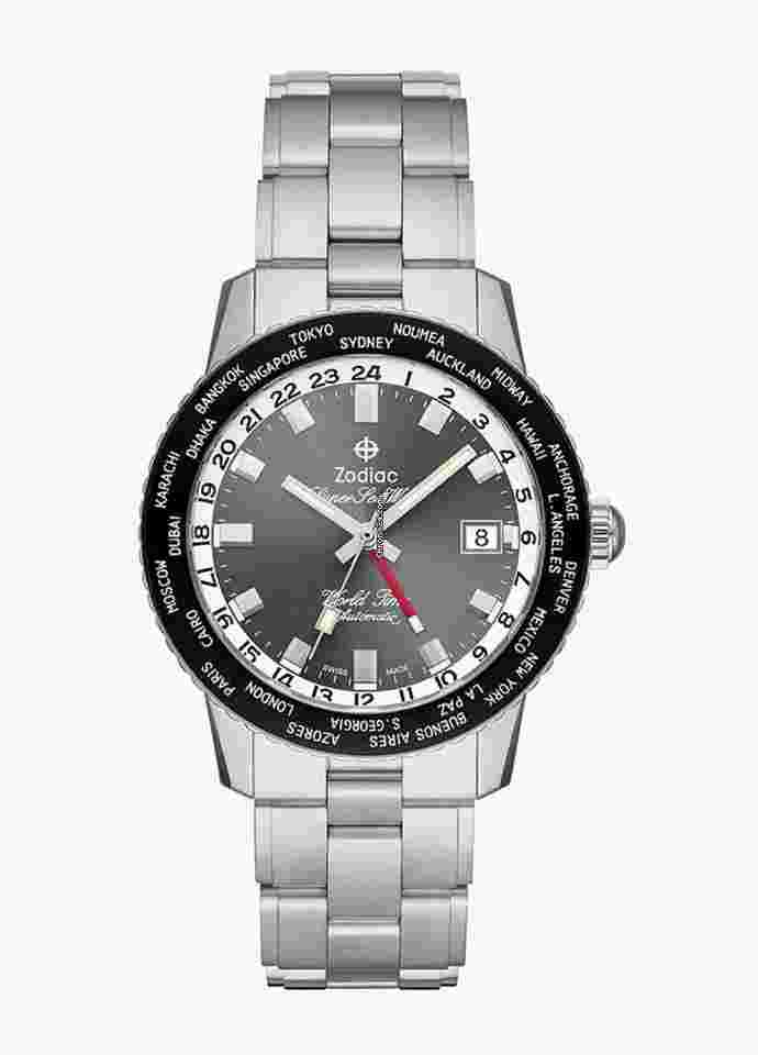 Zodiac Sea Wolf
                           
                                 ZO9409 Super Sea Wolf World Time GMT 40 mm Steel Automatic Men's Watch