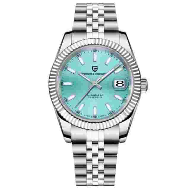 Pagani Design PD1645 Tiffany Dial Datejust 41 Homage Jubilee Stainless Steel Bracelet Mens Watch 