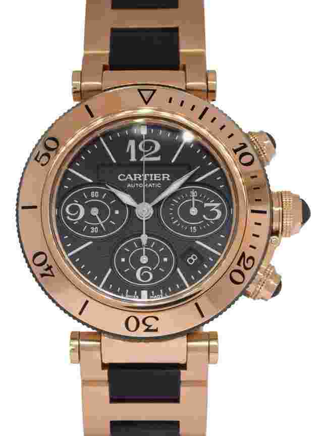Cartier Pasha Seatimer
                           
                                 Chronograph 18k Rose Gold Mens 42mm Watch W301980M 3066